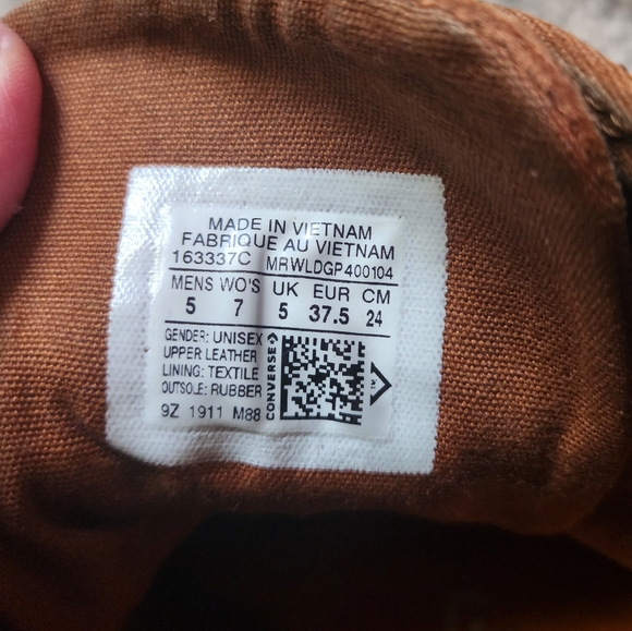 Womens / Unisex Brown Leather High Top Converse - Picture 6 of 6